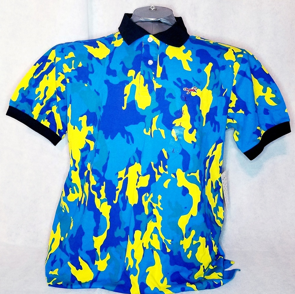 Retro Fox Mens Short Sleeve Polo Shirt Cerulean Bl